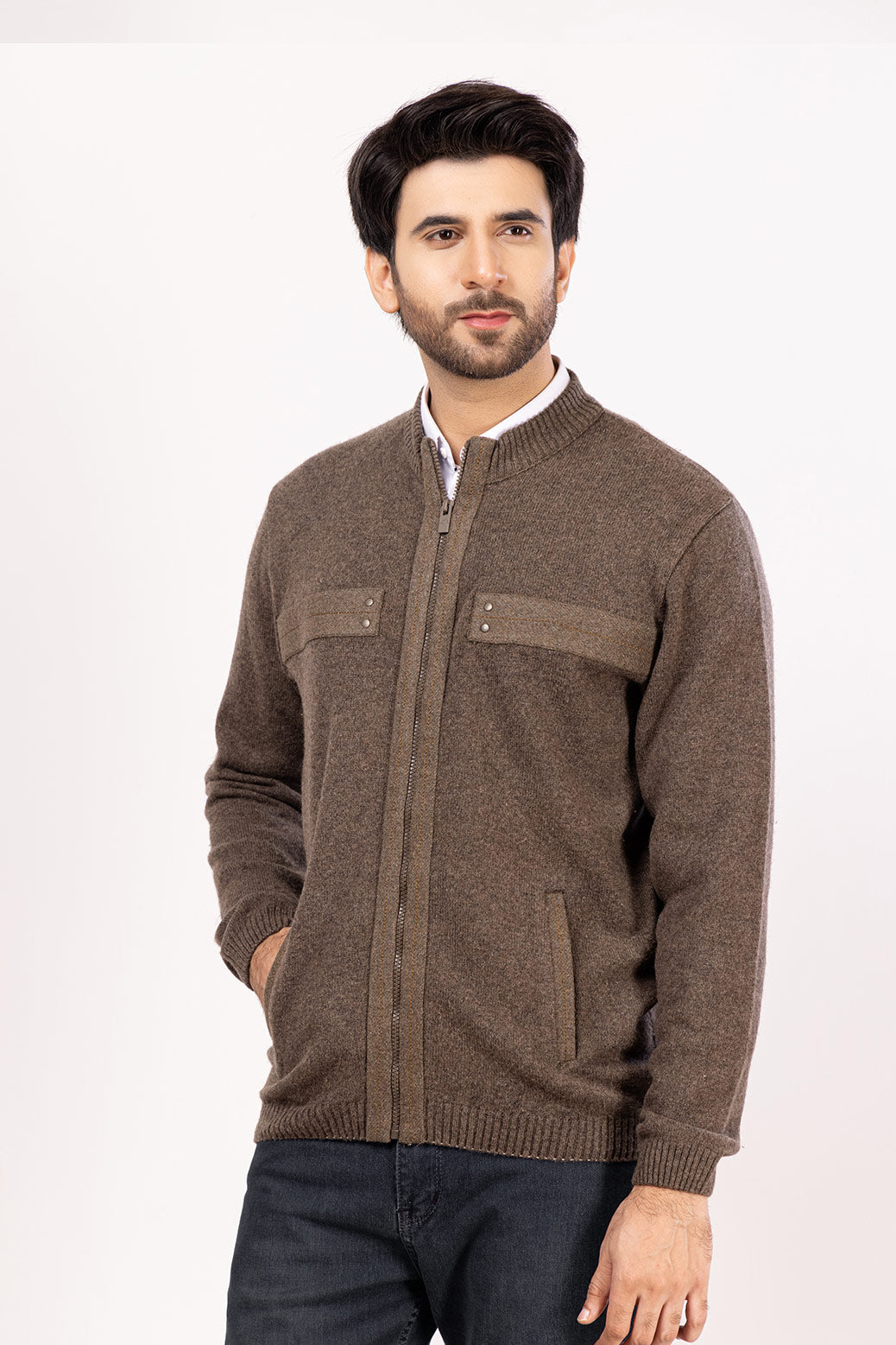 N-BROWN-FULL SLEEVES-SWEATER (916-17)