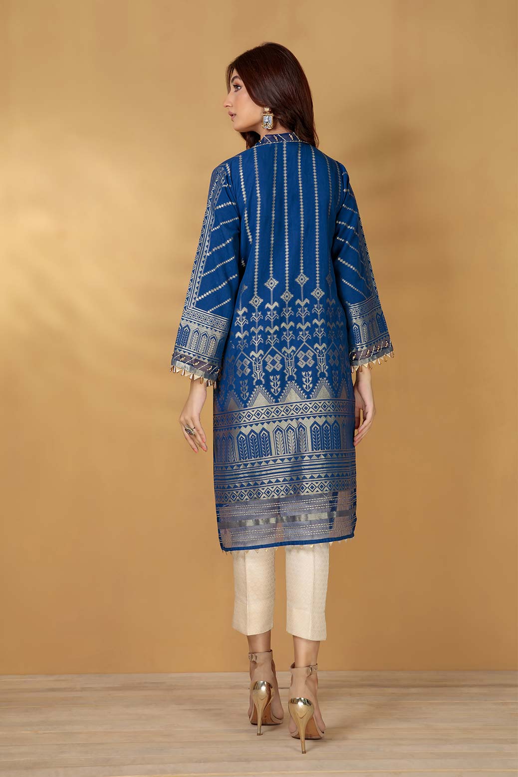 BLUE-JACQUARD-1 PIECE KURTI (ABNW221P01)