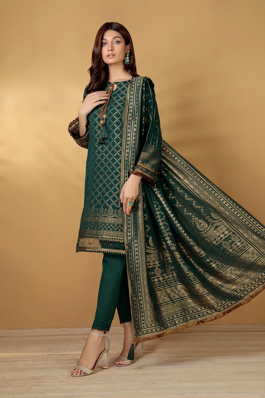 GREEN-JACQUARD-3 PIECE SUIT (ABNW223P02)