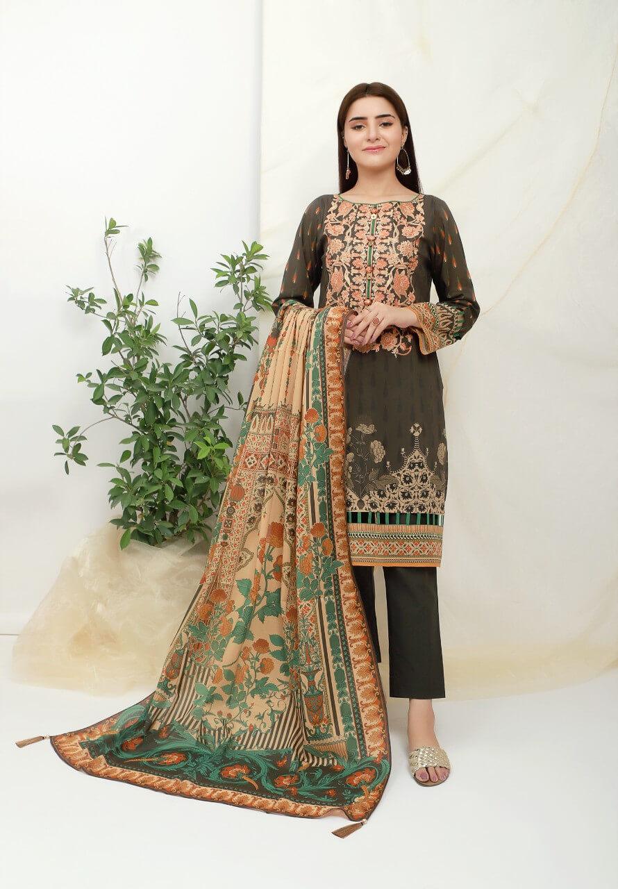 ACE Galleria Digital Embroidered Unstitched 3 Piece Lawn Suit ACE 12004 - FaisalFabrics.pk