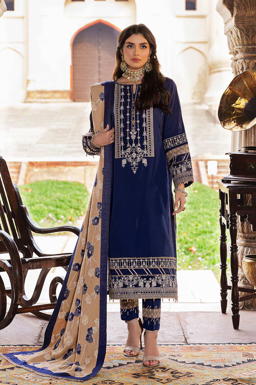 BLUE-KHADDAR-3 PIECE (AV2A223P01)