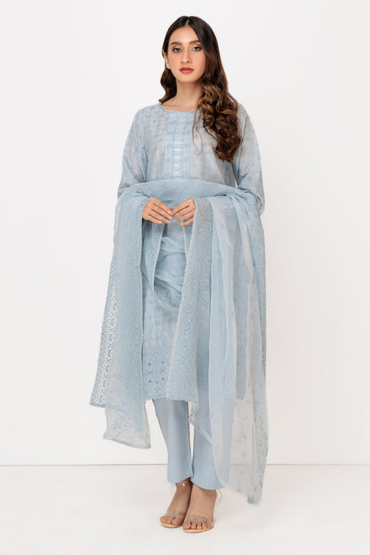 GRAY-CHIKANKARI-3 PIECE-SUIT (BRSK223P11)