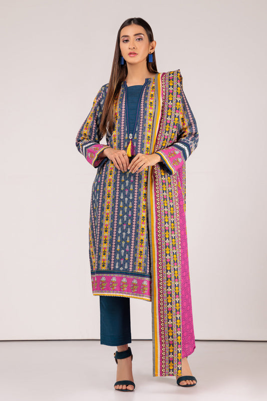 GRAY-KHADDAR-3 PIECE-SUIT (WAS223P49)