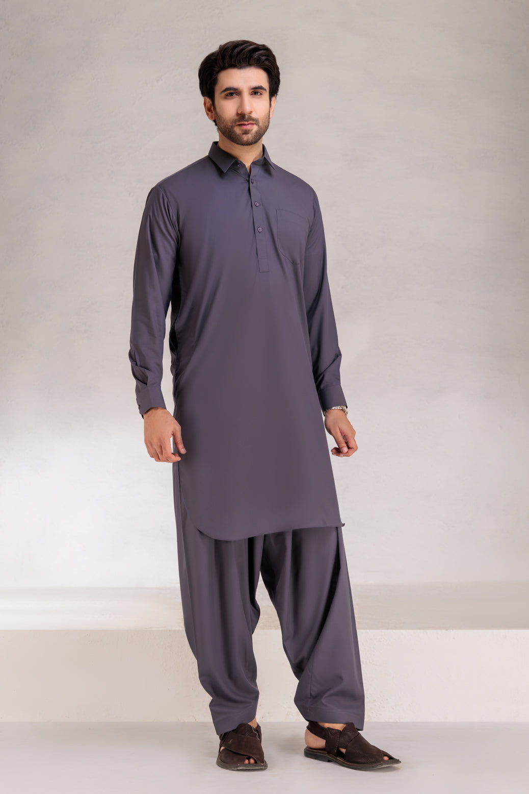 CHARCOAL-BLENDED-SHALWAR SUIT (GSSB22-008)