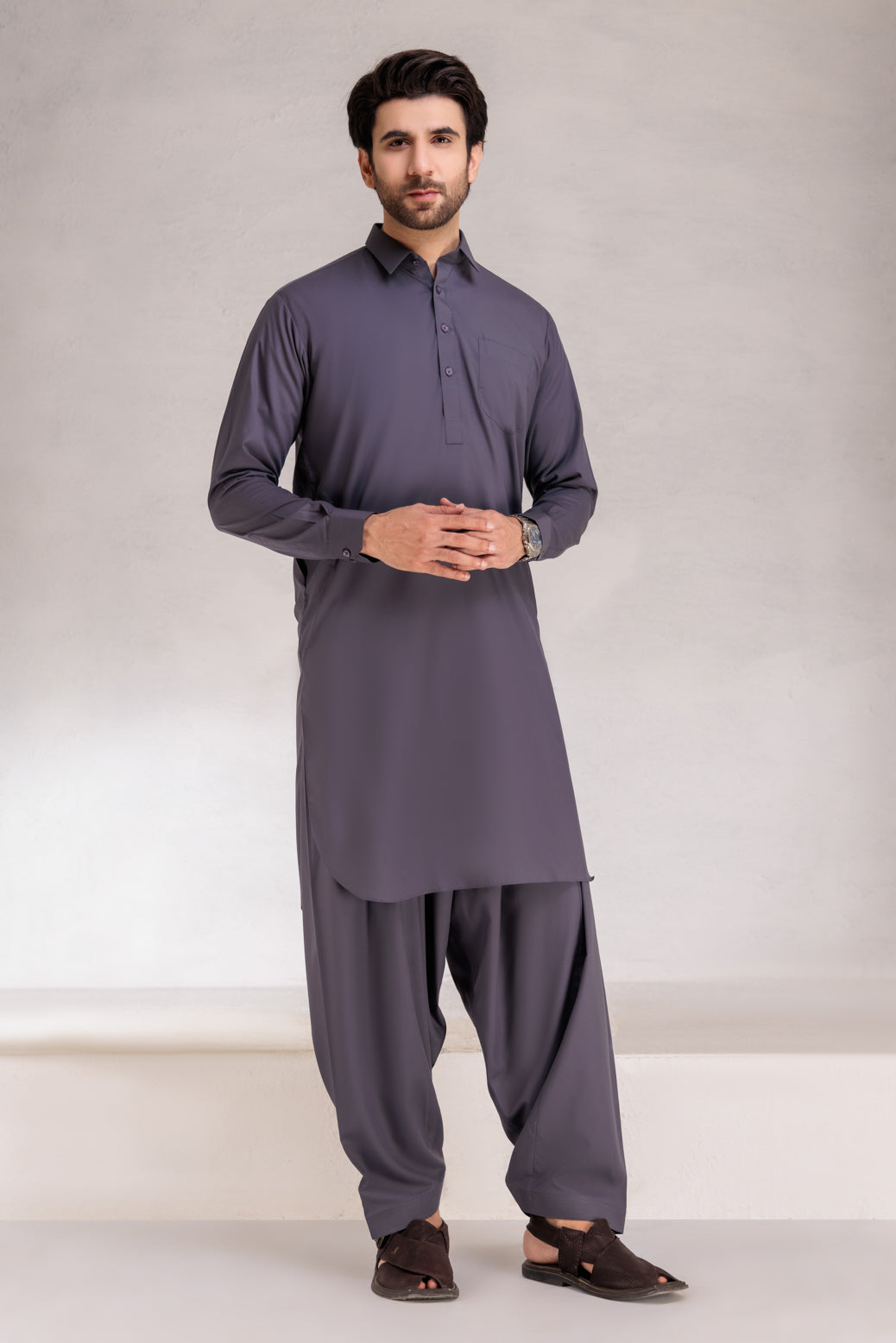 CHARCOAL-BLENDED-SHALWAR SUIT (GSSB22-008)