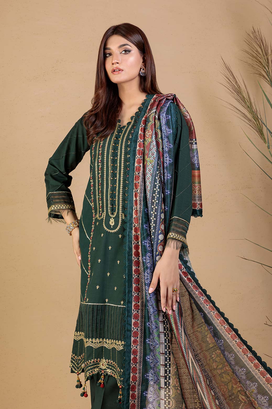 GREEN-KHADDAR-3 PIECE (HV1R223P01)