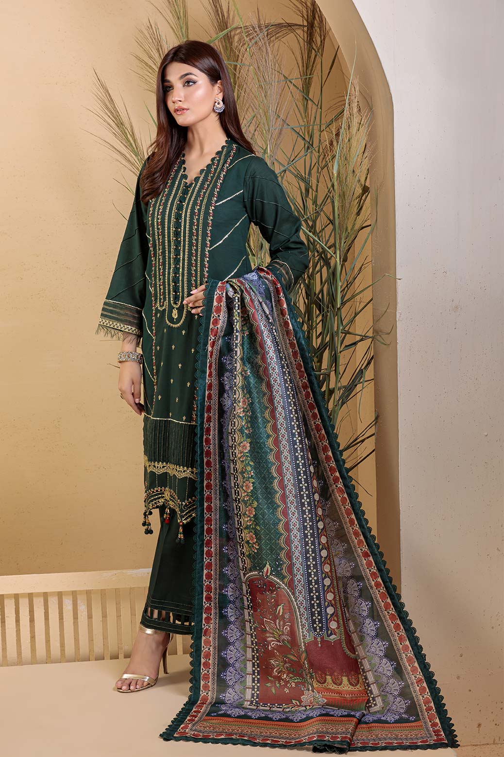 GREEN-KHADDAR-3 PIECE (HV1R223P01)