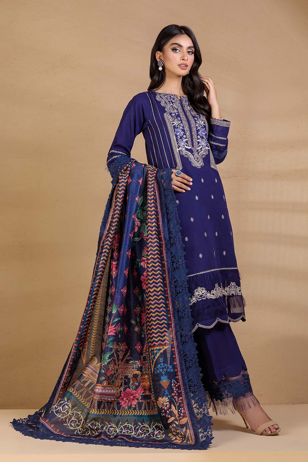 BLUE-KHADDAR-3 PIECE (HV1R223P04)