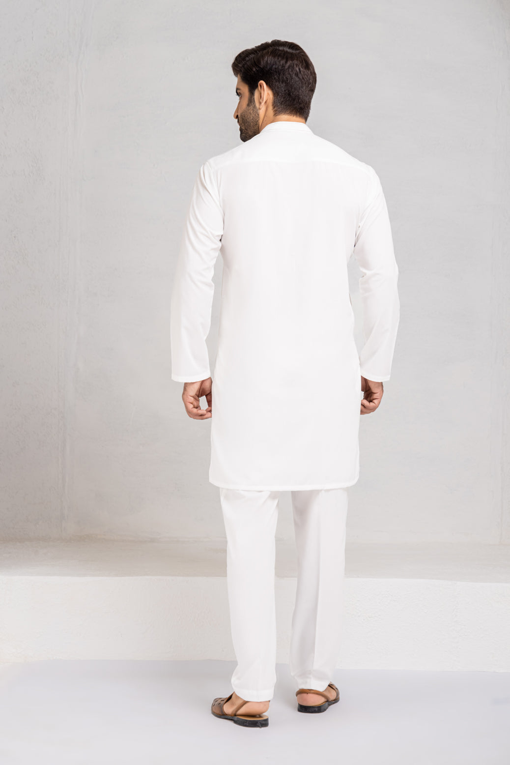 O-WHITE-BLENDED-KURTA PAJAMA/TROUSER (KSB22-011)