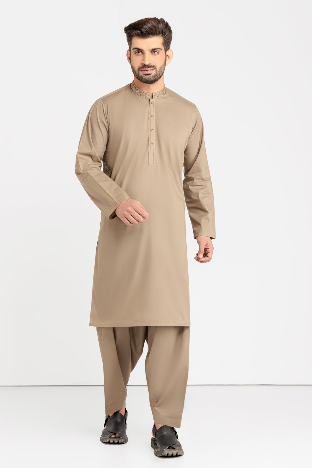 H-GREEN-BLENDED-KURTA SHALWAR (KSRS23-006)