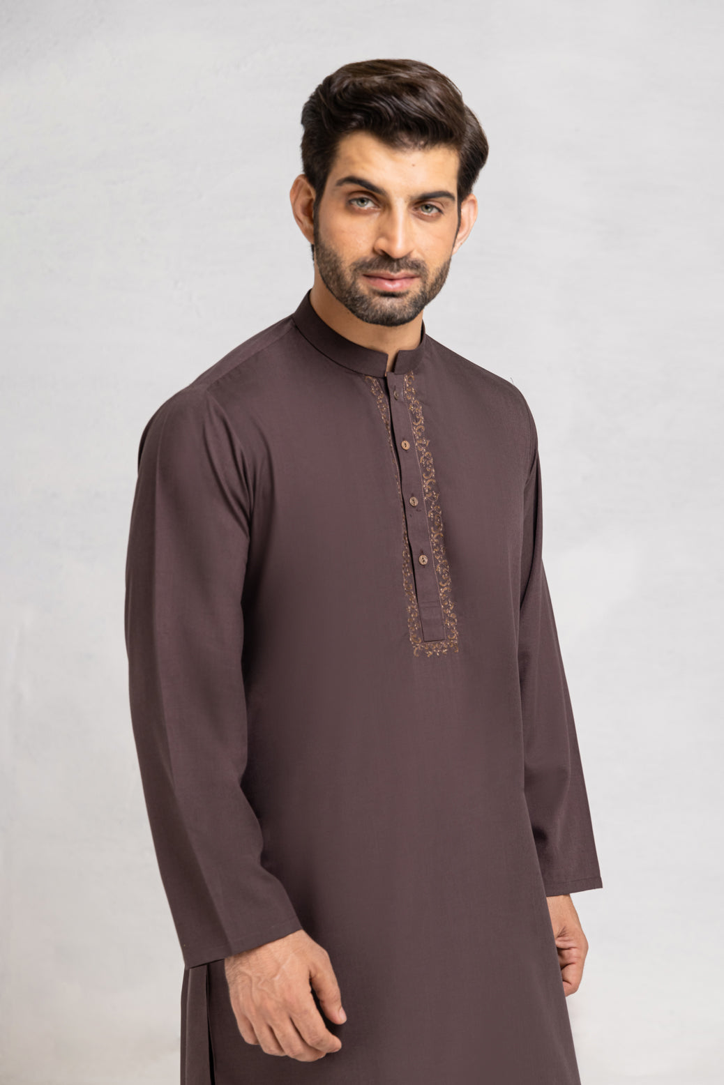 D-BROWN-BLENDED-KURTA SHALWAR (KSRW22-003)