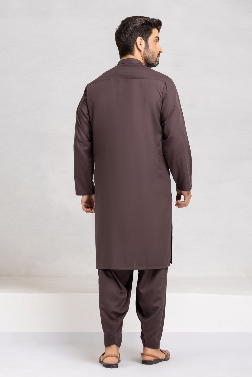 D-BROWN-BLENDED-KURTA SHALWAR (KSRW22-003)