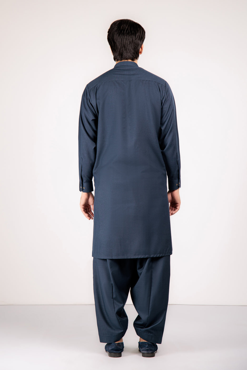 N-BLUE-KURTA SHALWAR-BLENDED (KSRW22-017)