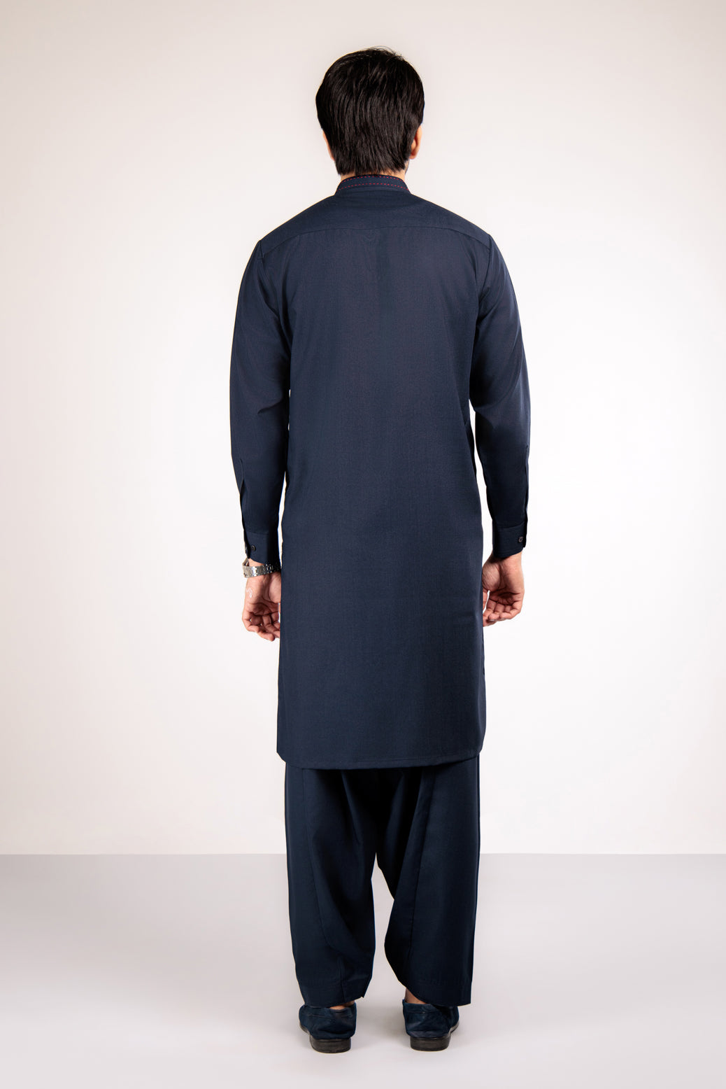 E-BLUE-KURTA SHALWAR-BLENDED (KSRW22-025)