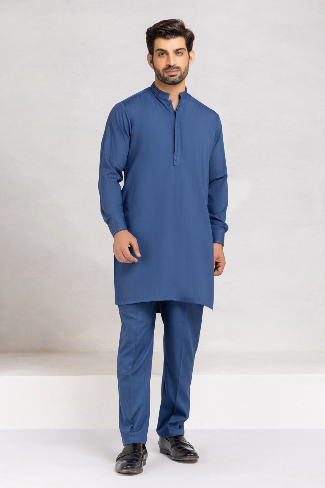 INK-BLUE-BLENDED-KURTA PAJAMA/TROUSER (KSW22-001)