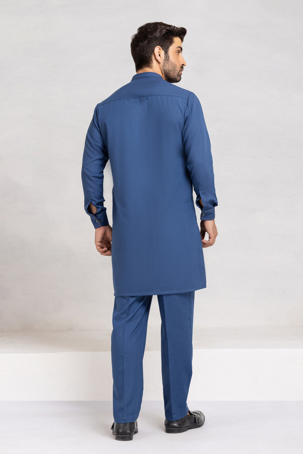 INK-BLUE-BLENDED-KURTA PAJAMA/TROUSER (KSW22-001)