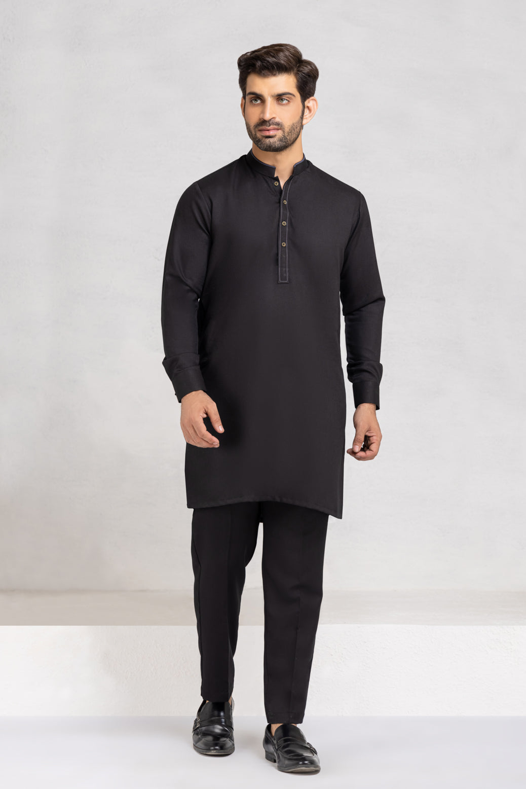 BLACK-BLENDED-KURTA PAJAMA/TROUSER (KSW22-002)