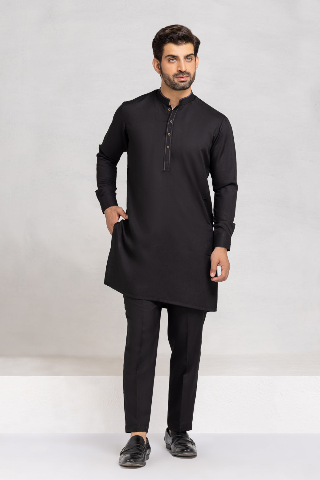 BLACK-BLENDED-KURTA PAJAMA/TROUSER (KSW22-002)