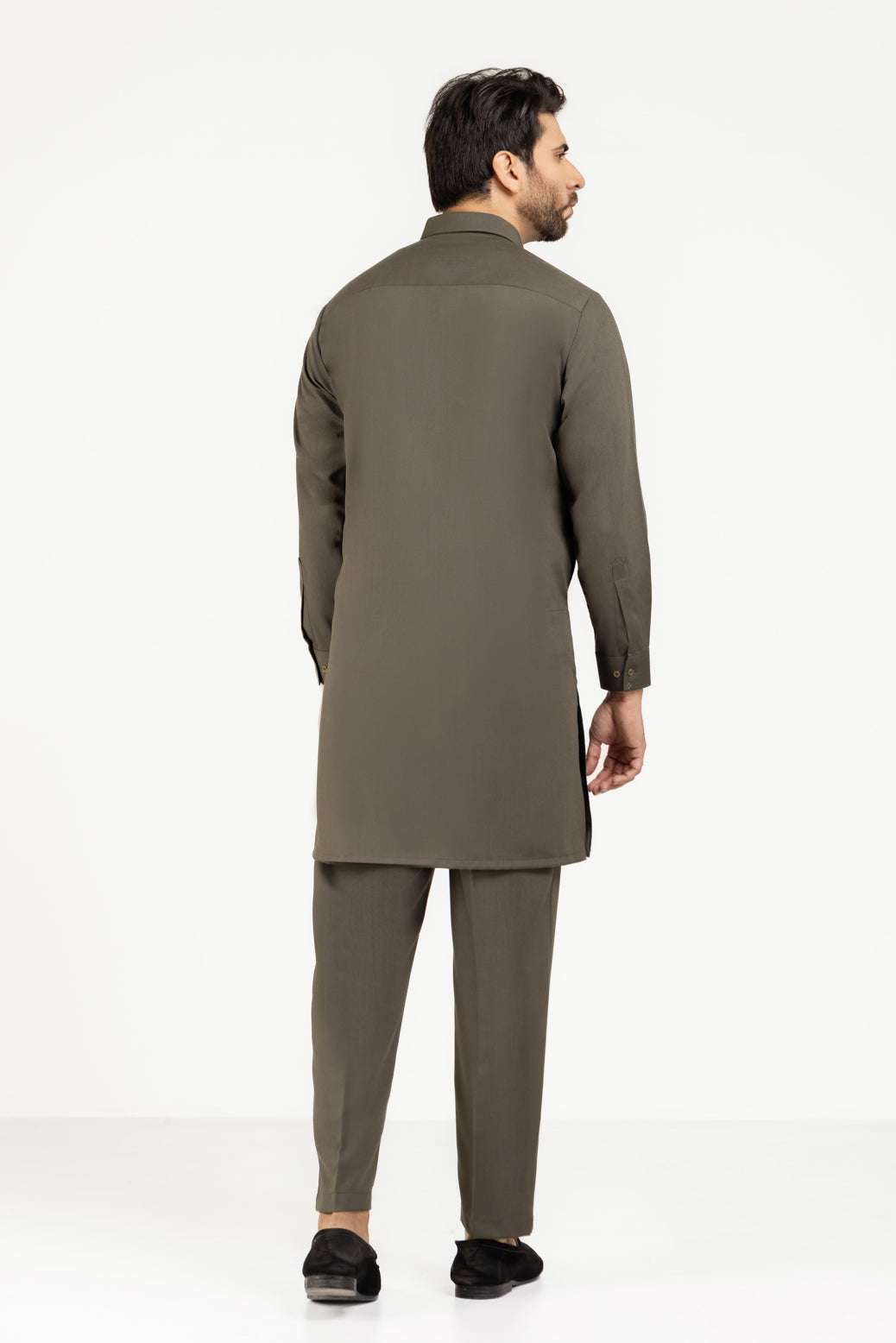 F-GREEN-BLENDED-KURTA PAJAMA/TROUSER (KSW22-008)