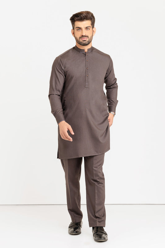 MOCHA-BLENDED-KURTA PAJAMA TROUSER (KSW22-010)