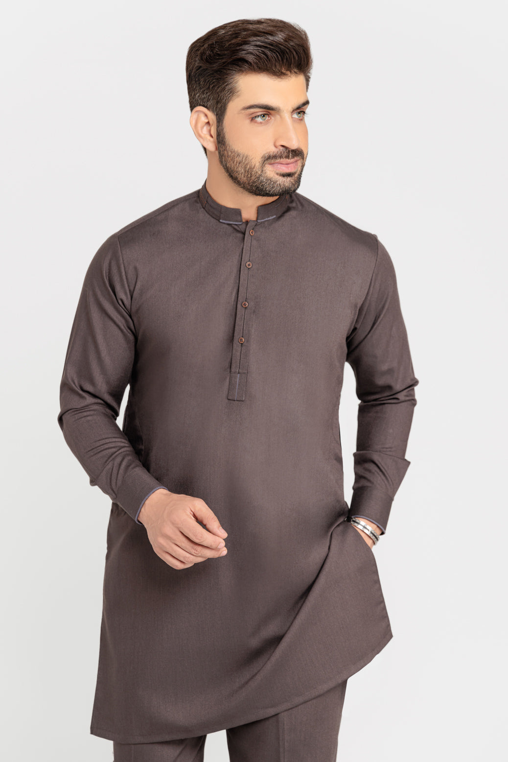 MOCHA-BLENDED-KURTA PAJAMA TROUSER (KSW22-010)