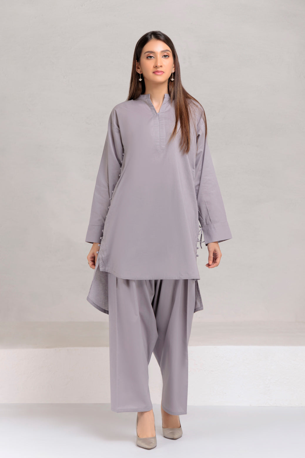 GRAY-CAMBRIC-2 PIECE-SUIT (PWR222P07)