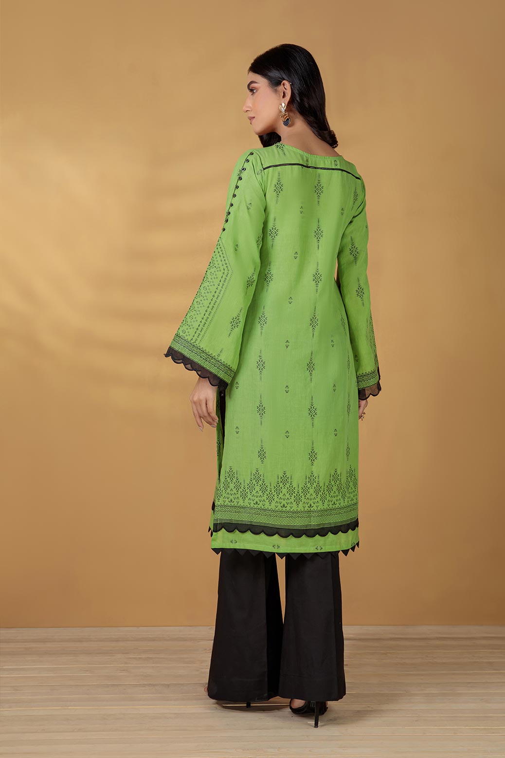 GREEN-JACQUARD-1 PIECE KURTI (RBNW221P01)