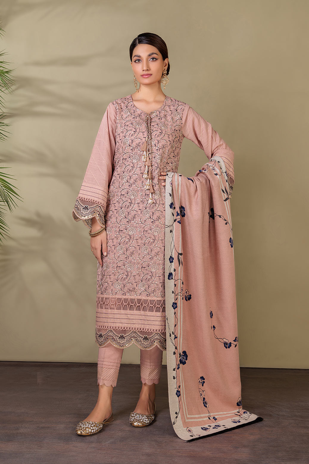 T-PINK-KHADDAR-3 PIECE (SV2A223P01)