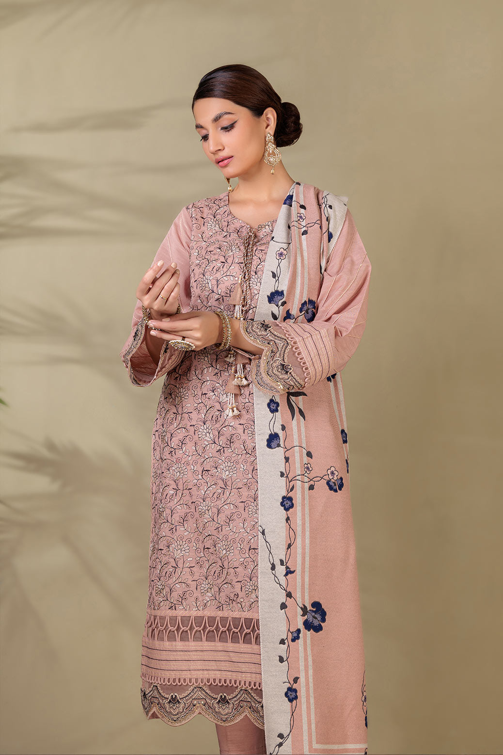 T-PINK-KHADDAR-3 PIECE (SV2A223P01)