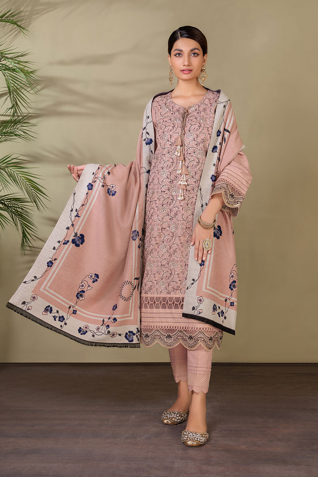 T-PINK-KHADDAR-3 PIECE (SV2A223P01)