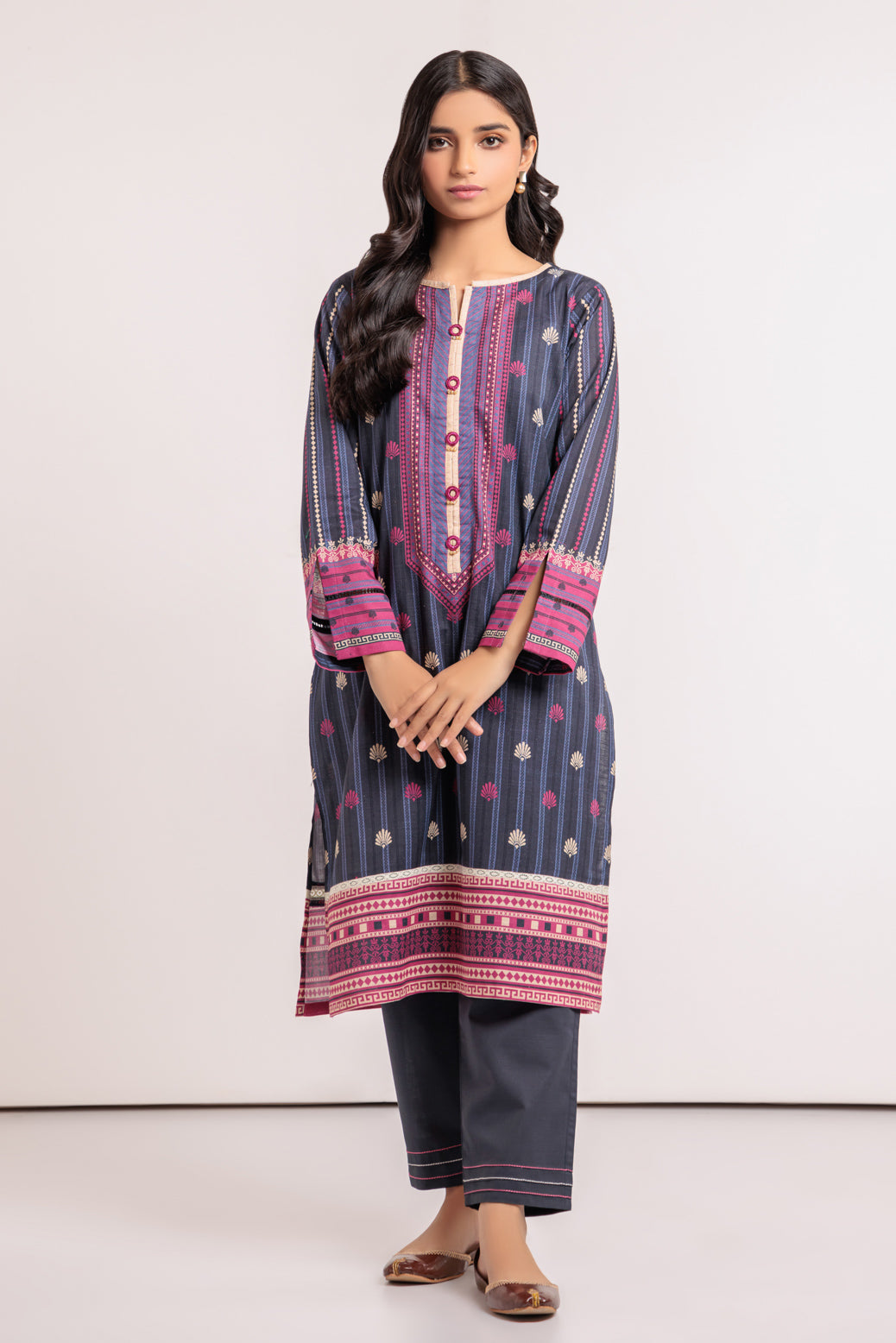 BLUE-KHADDAR-2 PIECE-SUIT (WAS222P04)