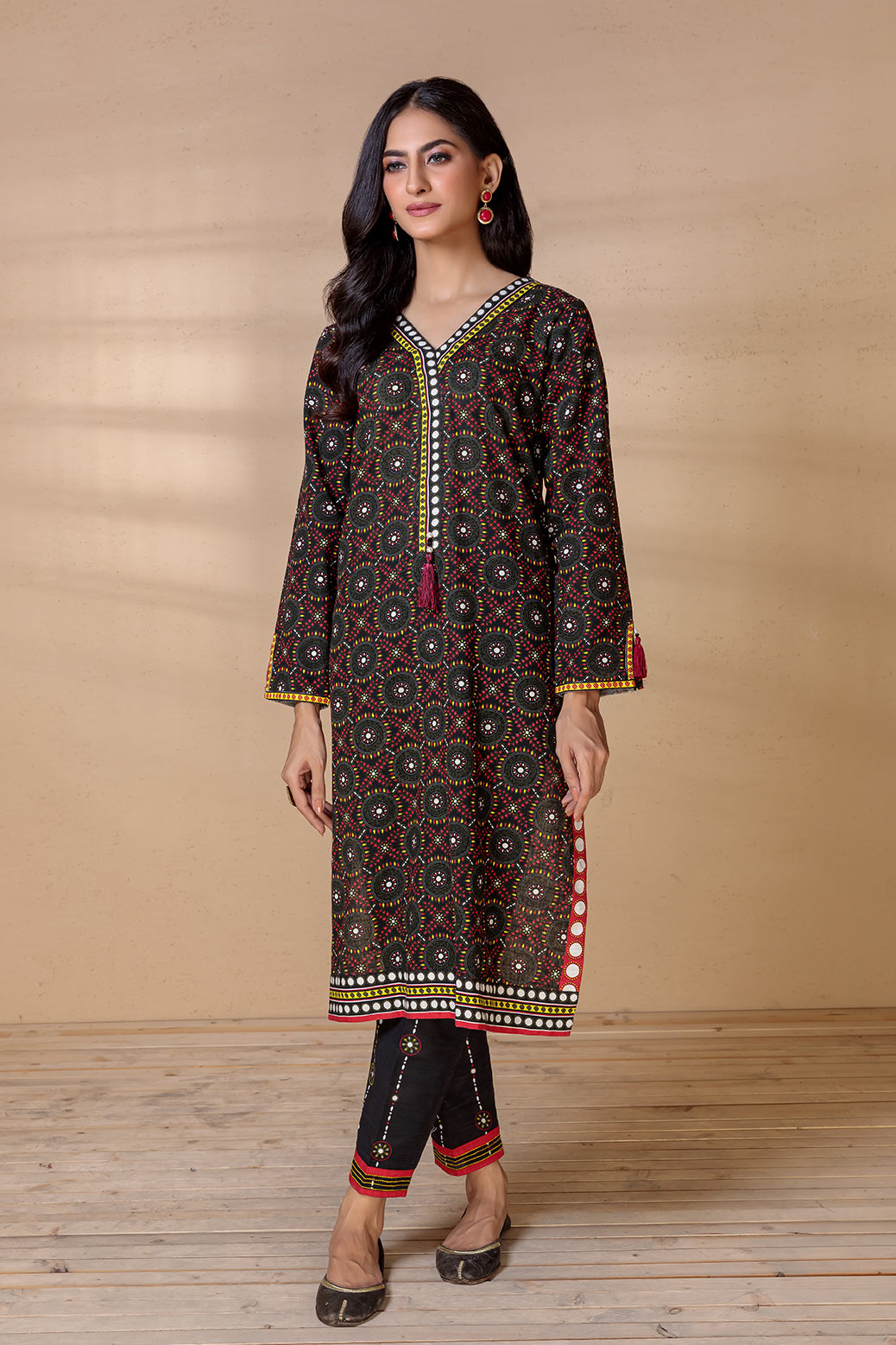 BLACK-KHADDAR-2 PIECE-SUIT (WAS222P06)