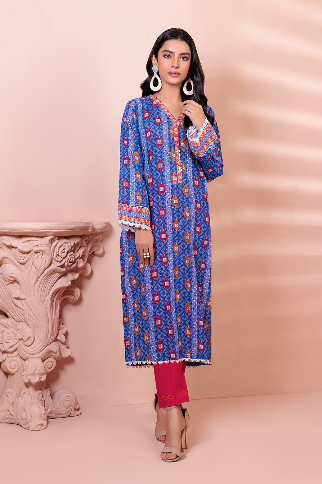 BLUE-KHADDAR-2 PIECE (WAS222P09)