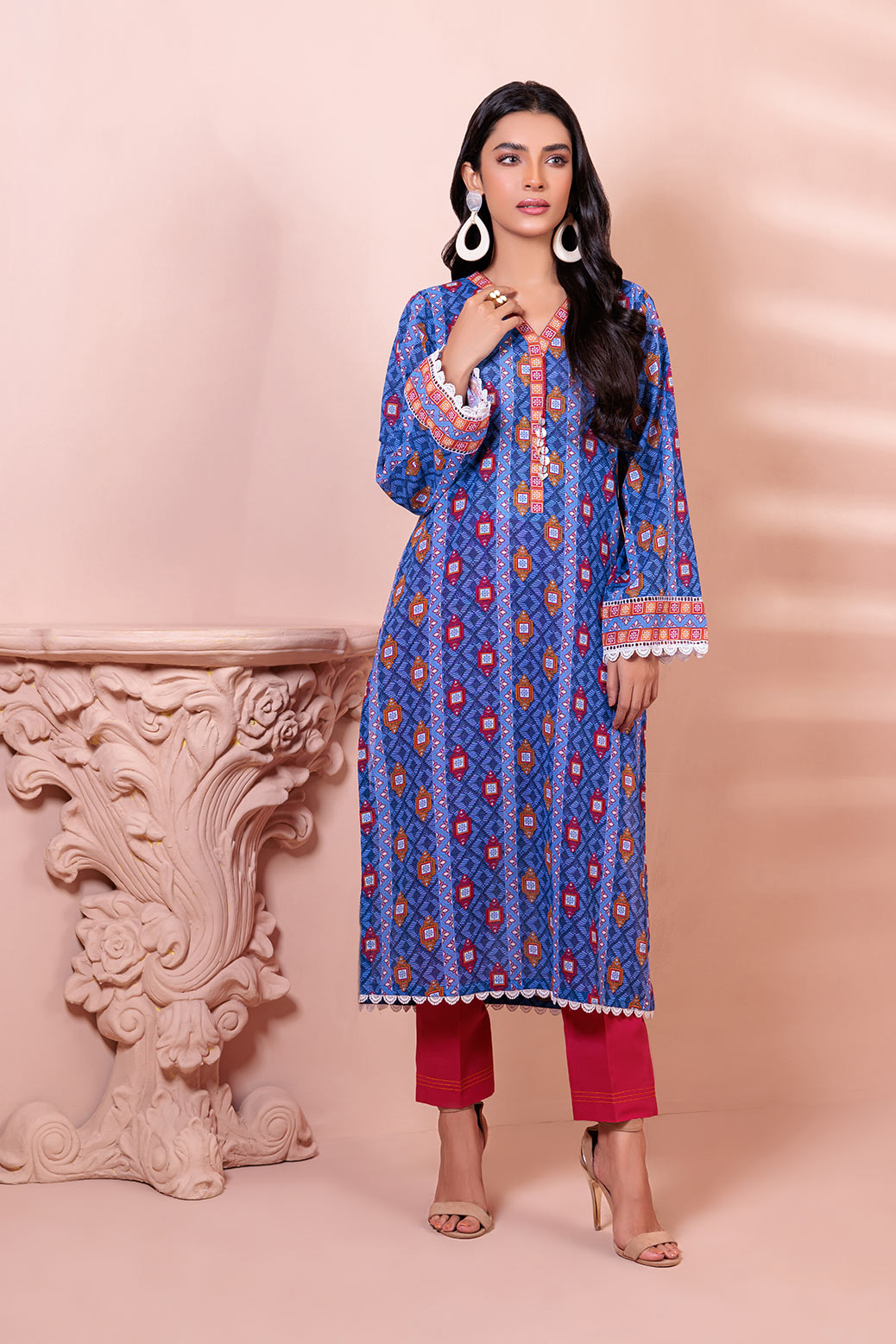 BLUE-KHADDAR-2 PIECE (WAS222P09)