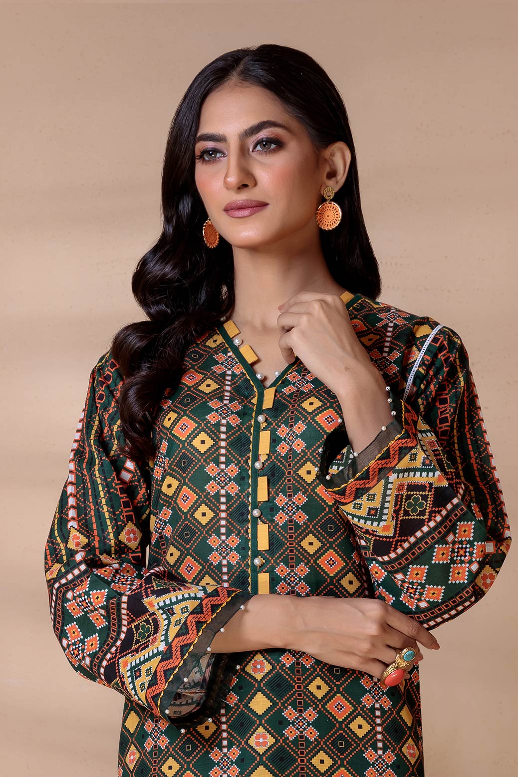 GREEN-KHADDAR-2 PIECE-SUIT (WAS222P16)