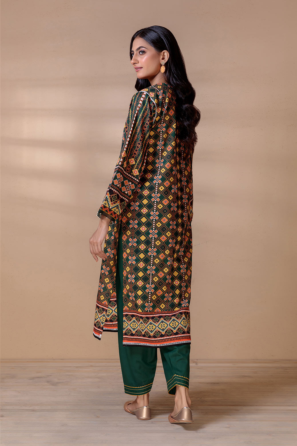 GREEN-KHADDAR-2 PIECE-SUIT (WAS222P16)