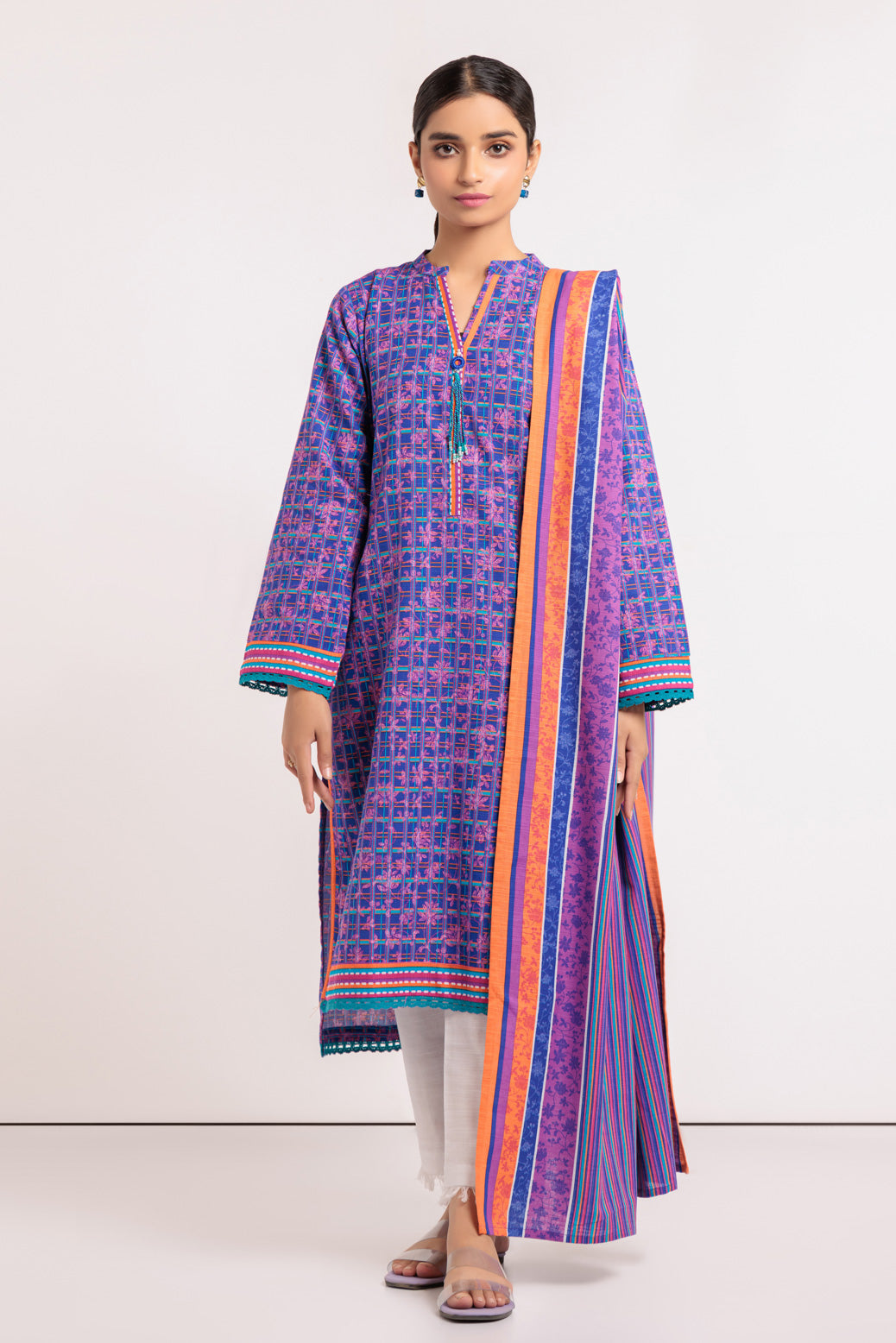 BLUE-KHADDAR-2 PIECE-SUIT (WAS222P18)