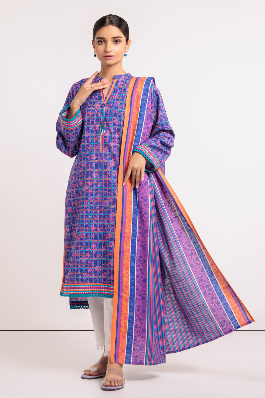 BLUE-KHADDAR-2 PIECE-SUIT (WAS222P18)