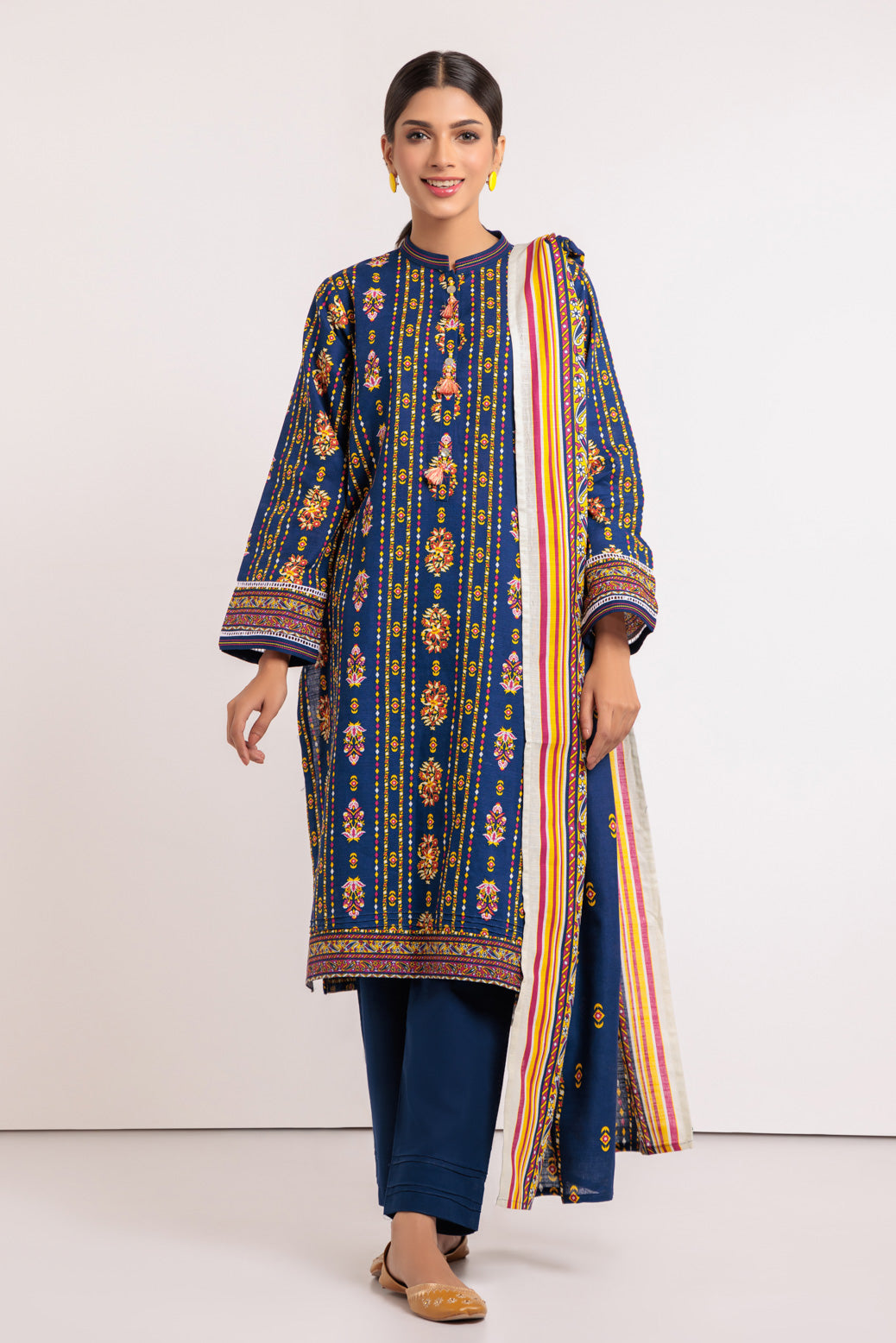 BLUE-KHADDAR-3 PIECE (WAS223P106)