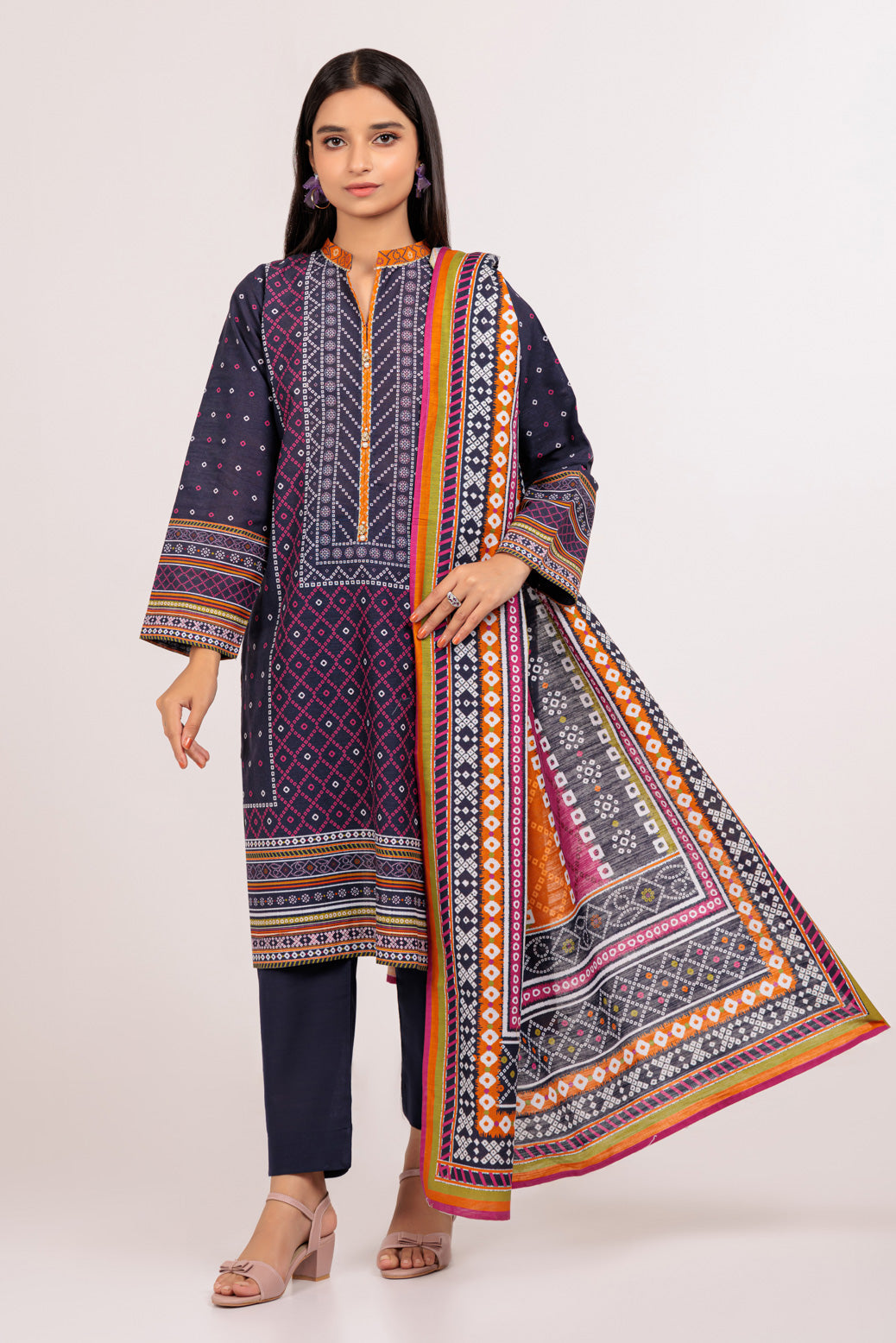 BLUE-KHADDAR-3 PIECE (WAS223P108)