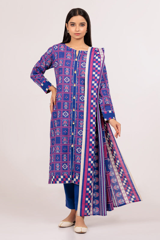 BLUE-KHADDAR-3 PIECE (WAS223P20)