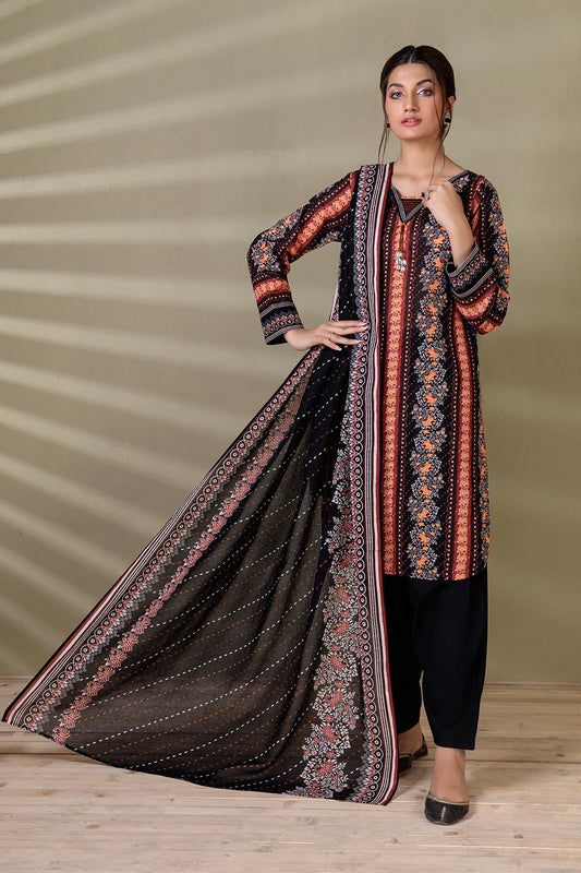 BLACK-KHADDAR-3 PIECE (WAS223P22)