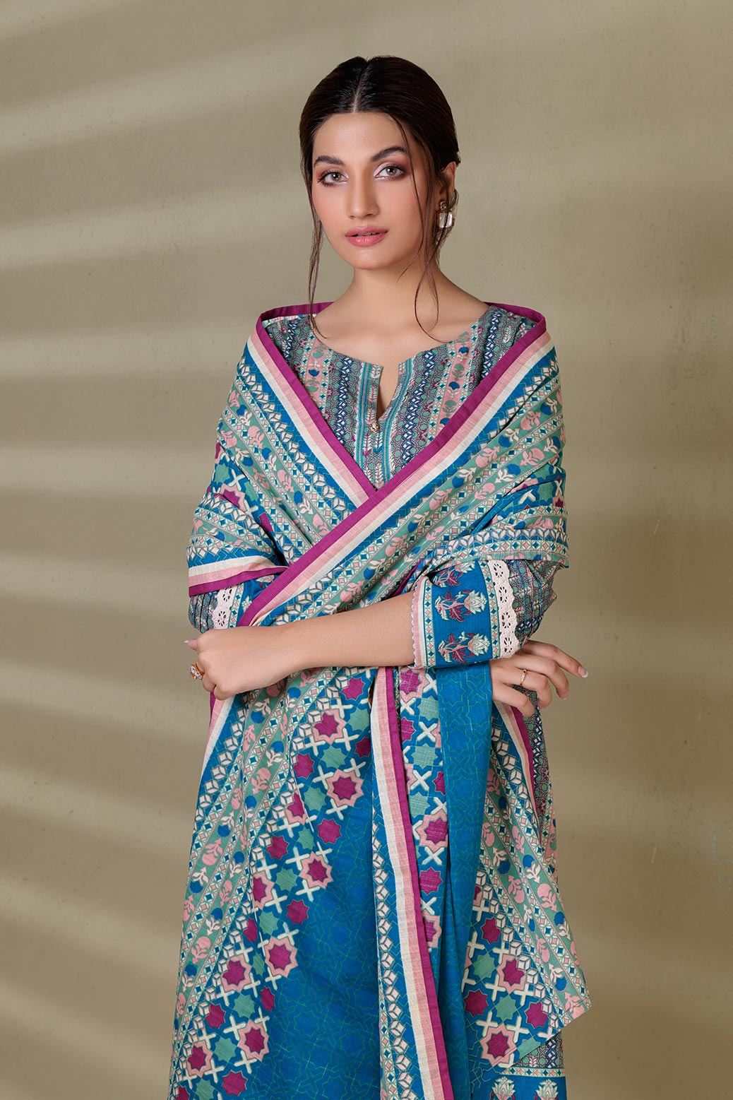 BLUE-KHADDAR-3 PIECE (WAS223P27)