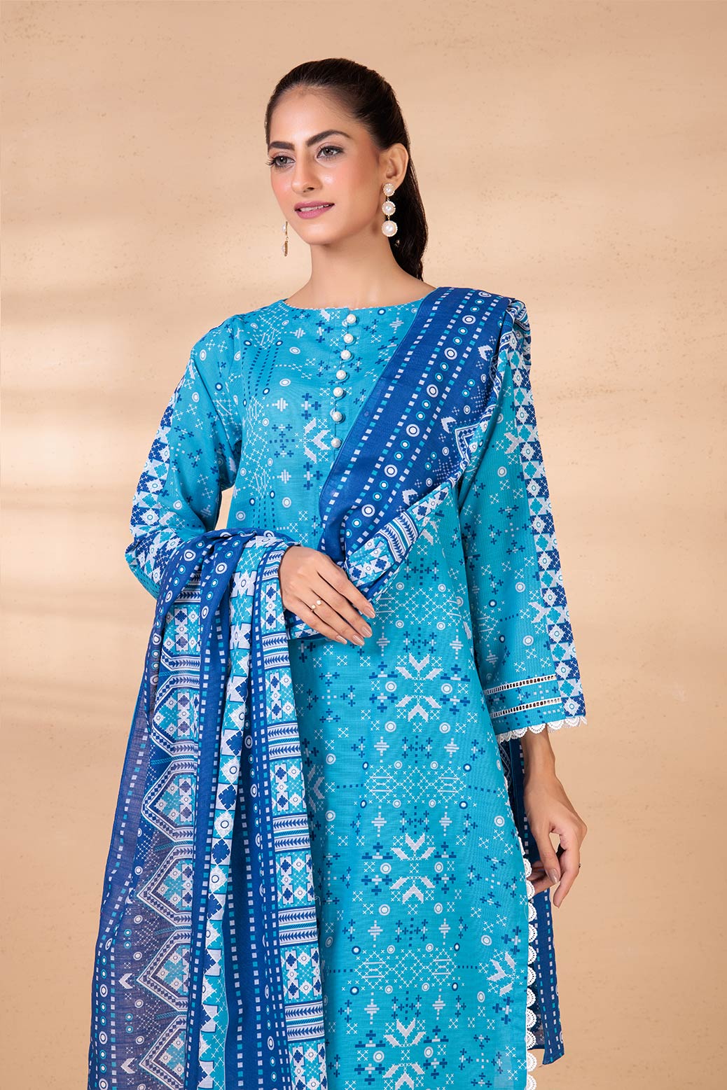 BLUE-KHADDAR-3 PIECE (WAS223P43)