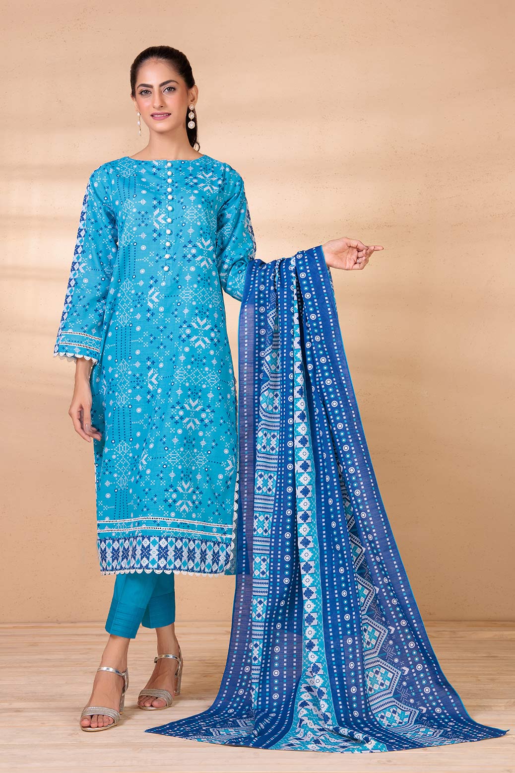 BLUE-KHADDAR-3 PIECE (WAS223P43)