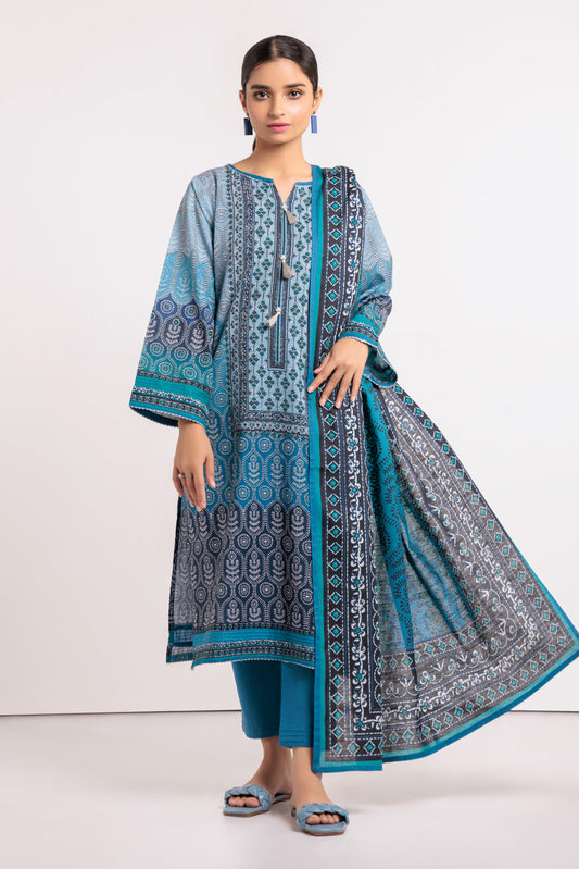 BLUE-KHADDAR-3 PIECE-SUIT (WAS223P61)