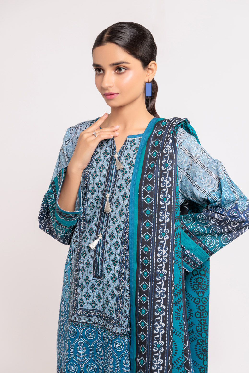 BLUE-KHADDAR-3 PIECE-SUIT (WAS223P61)