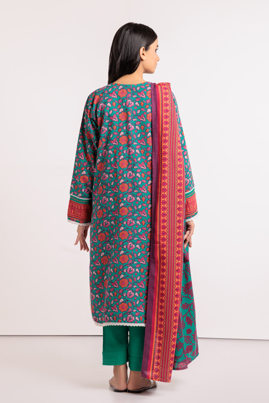 GREEN-KHADDAR-3 PIECE (WAS223P98)