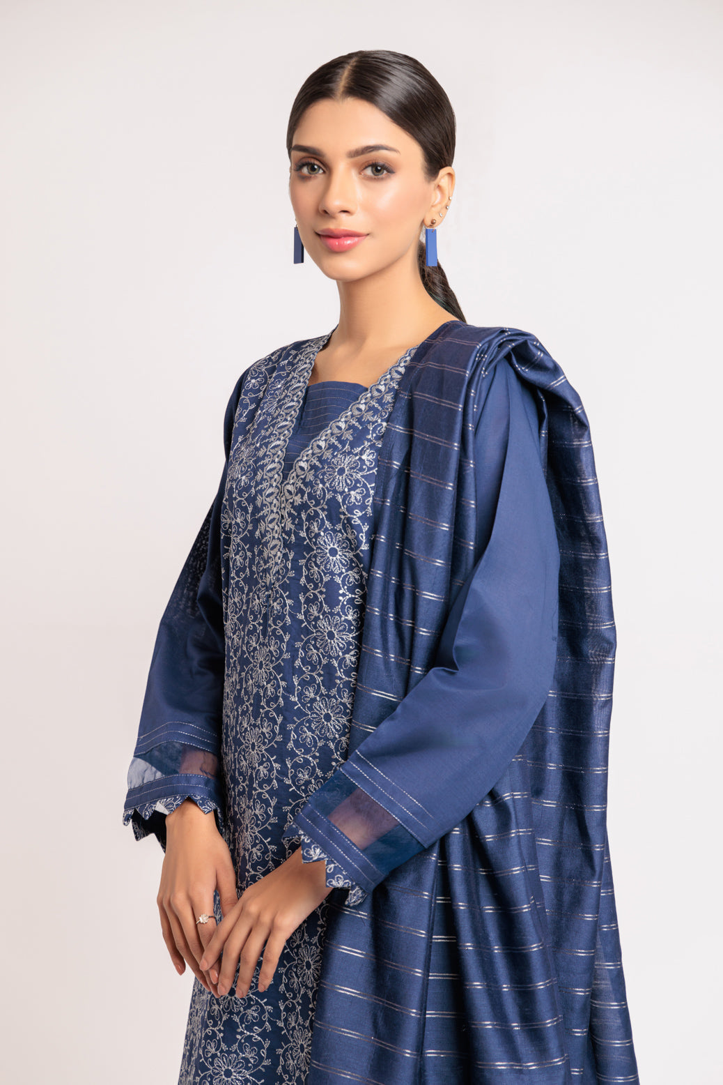 BLUE-KHADDAR-3 PIECE (WHS223P01)