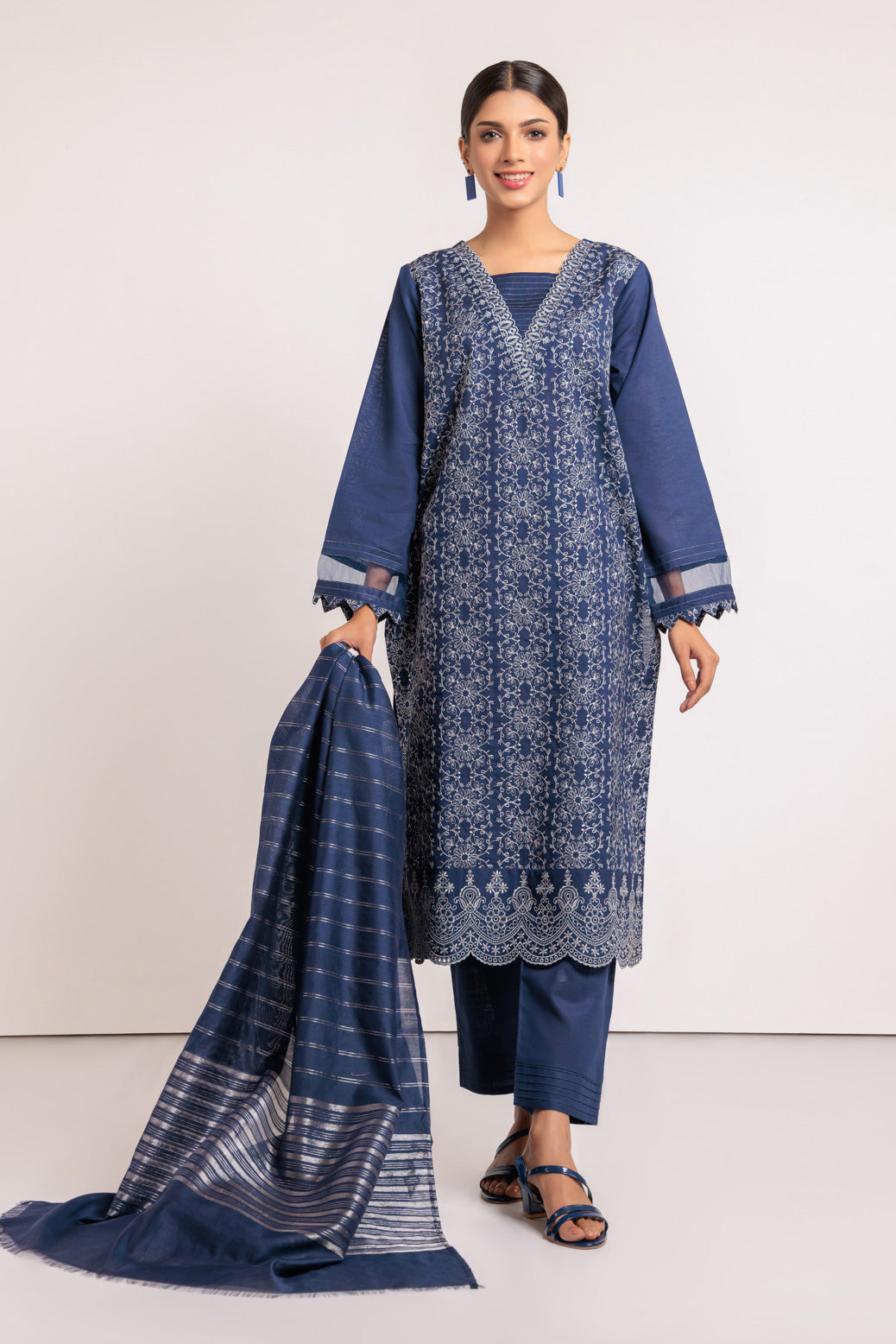 BLUE-KHADDAR-3 PIECE (WHS223P01)